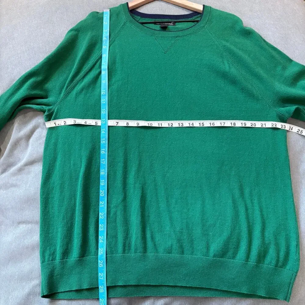 VTG Banana Republic Kelly Green Cashmere blend Sweater Mens XL Oldmoney